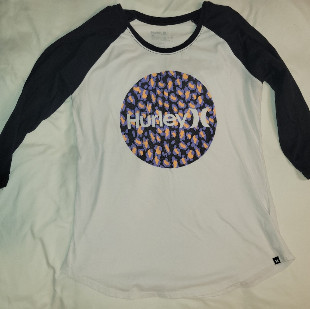 Womens Hurley Baseball Tee, size XL, 3/4 sleeve